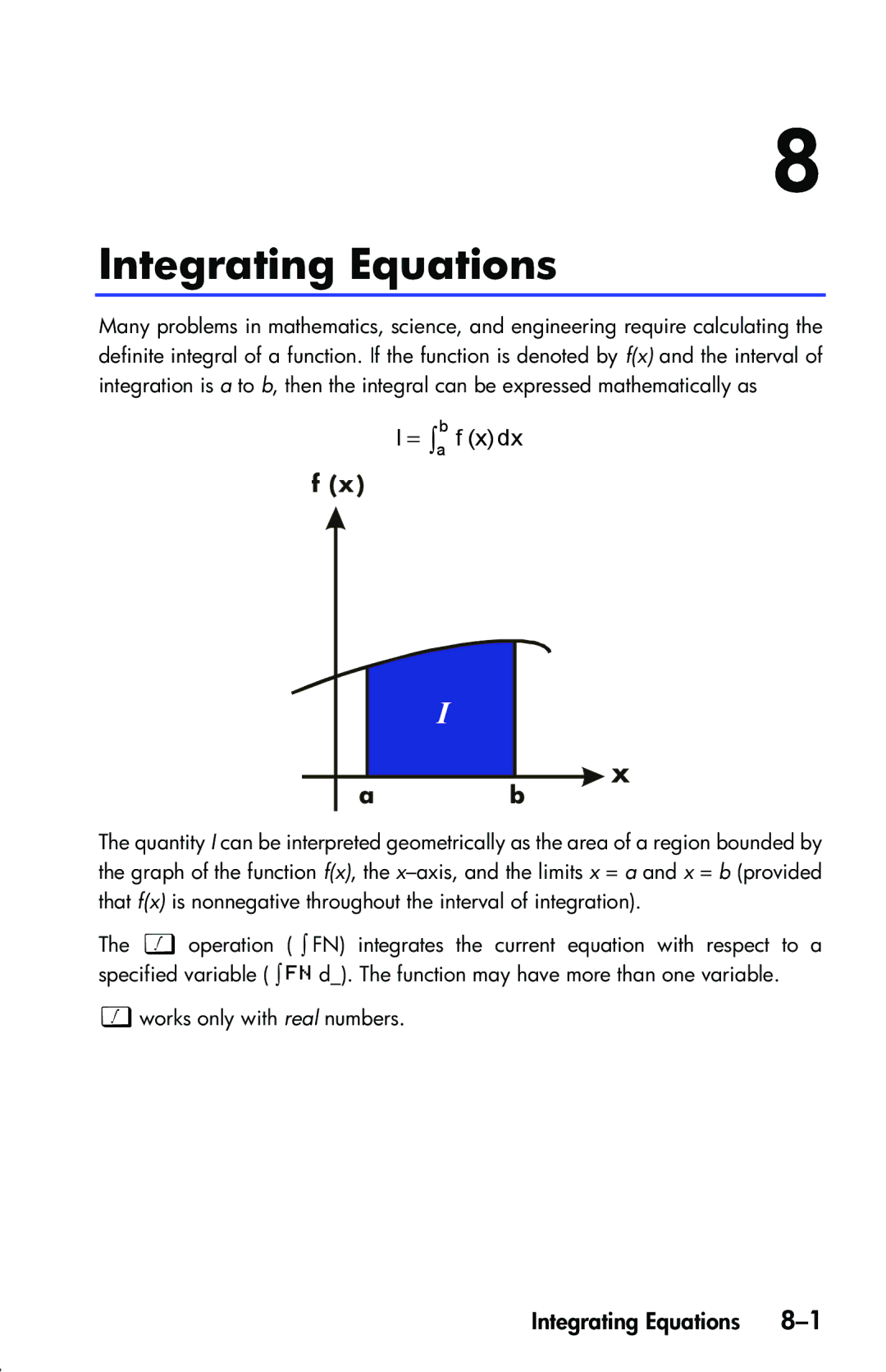 HP 33s Scientific manual Integrating Equations 