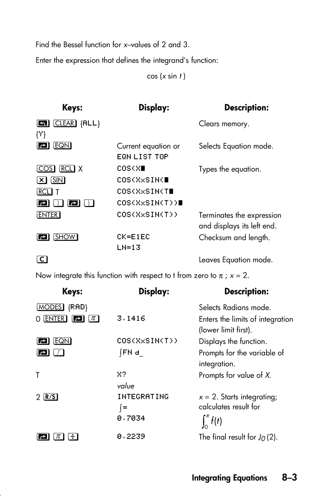 HP 33s Scientific manual ≥ 0π f t, Value 