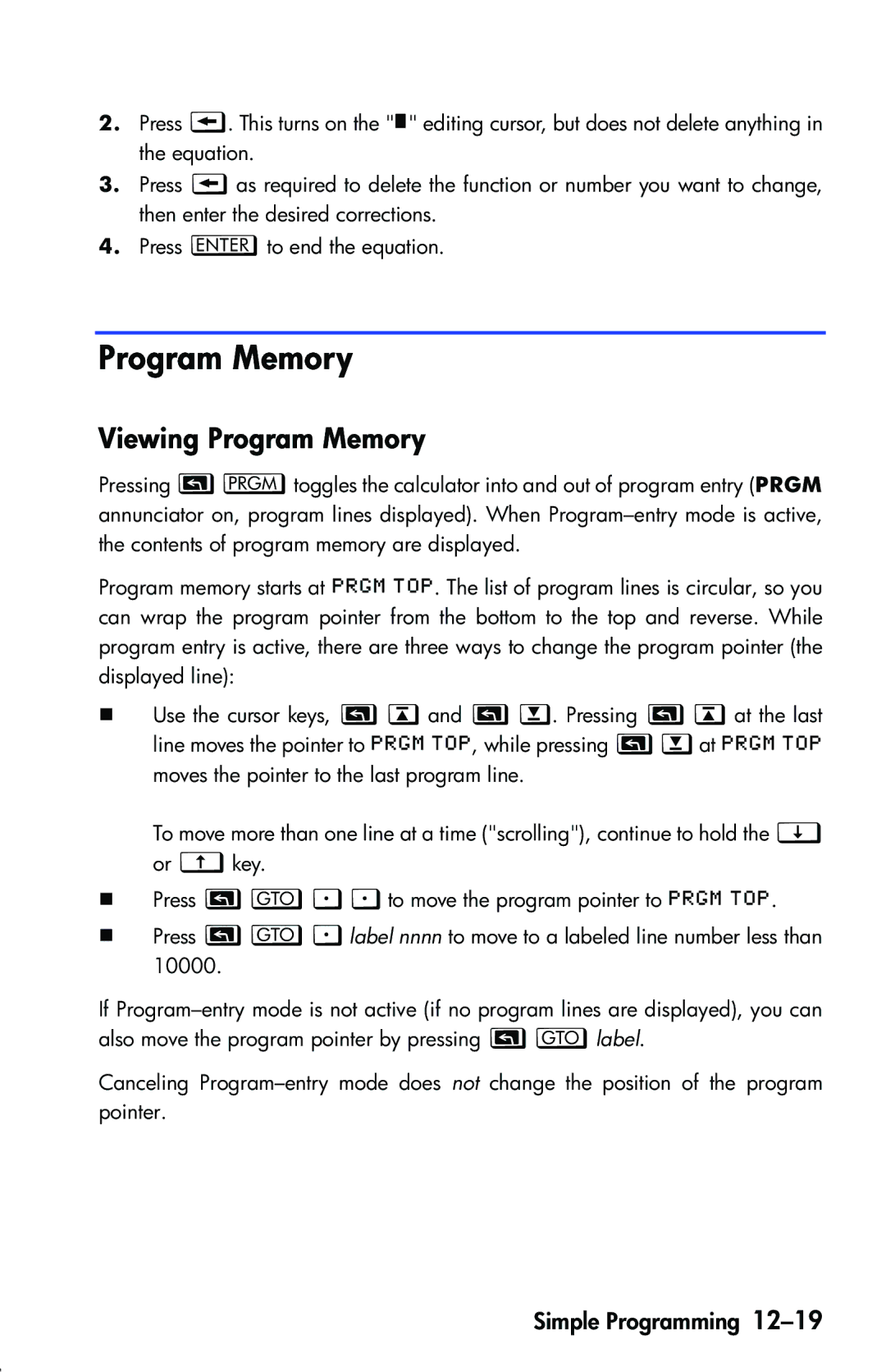 HP 33s Scientific manual Viewing Program Memory 