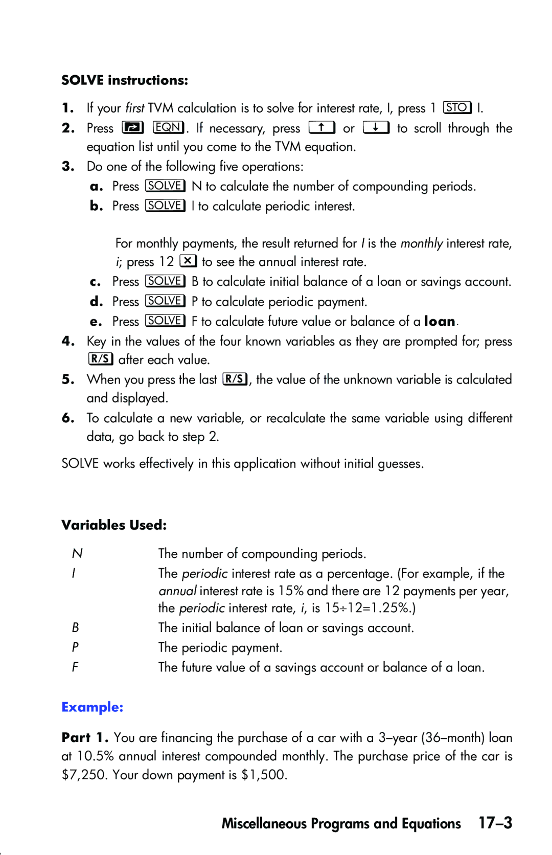 HP 33s Scientific manual Solve instructions 