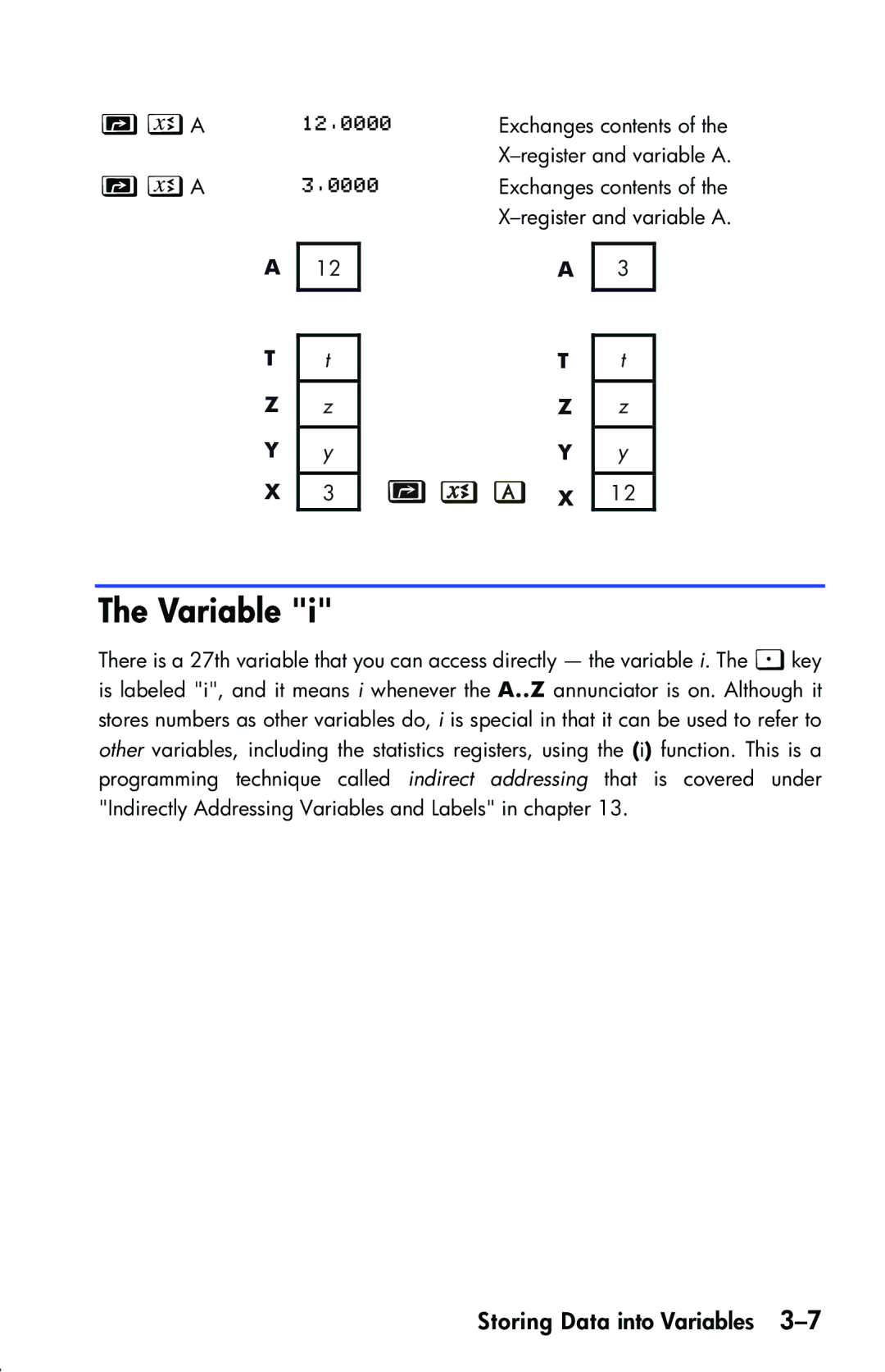 HP 33s Scientific manual Variable 