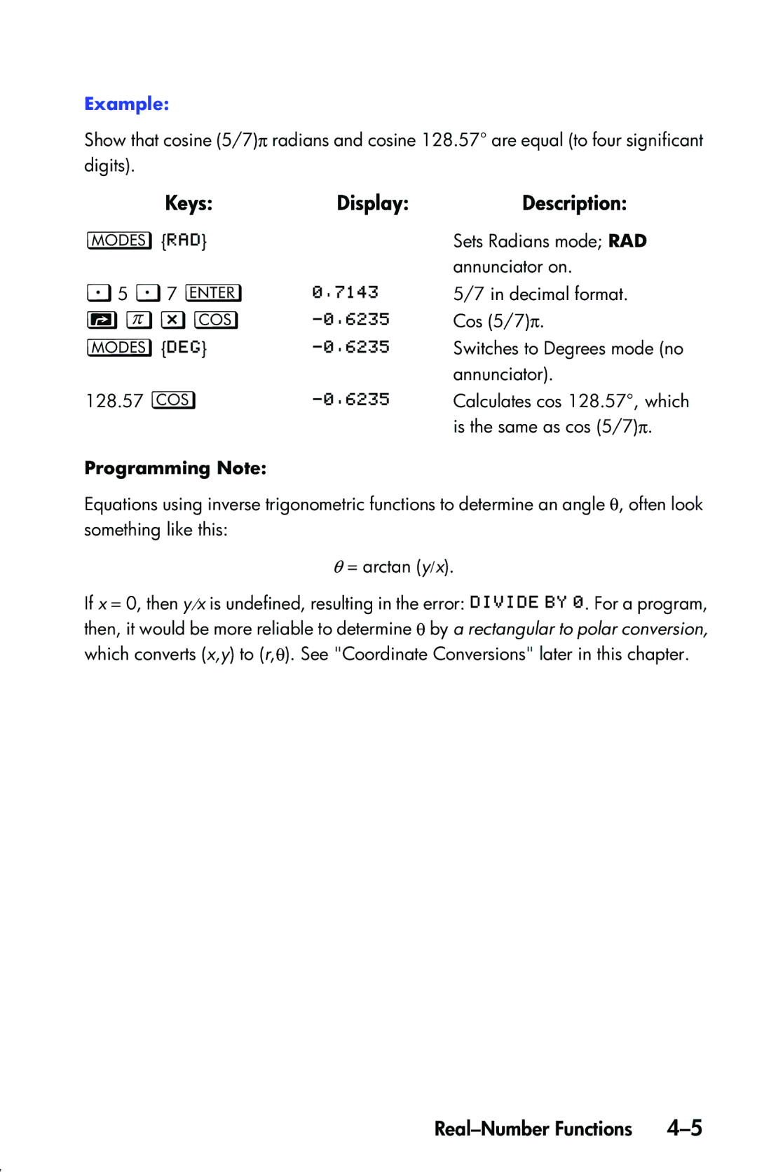 HP 33s Scientific manual NzR, Programming Note 