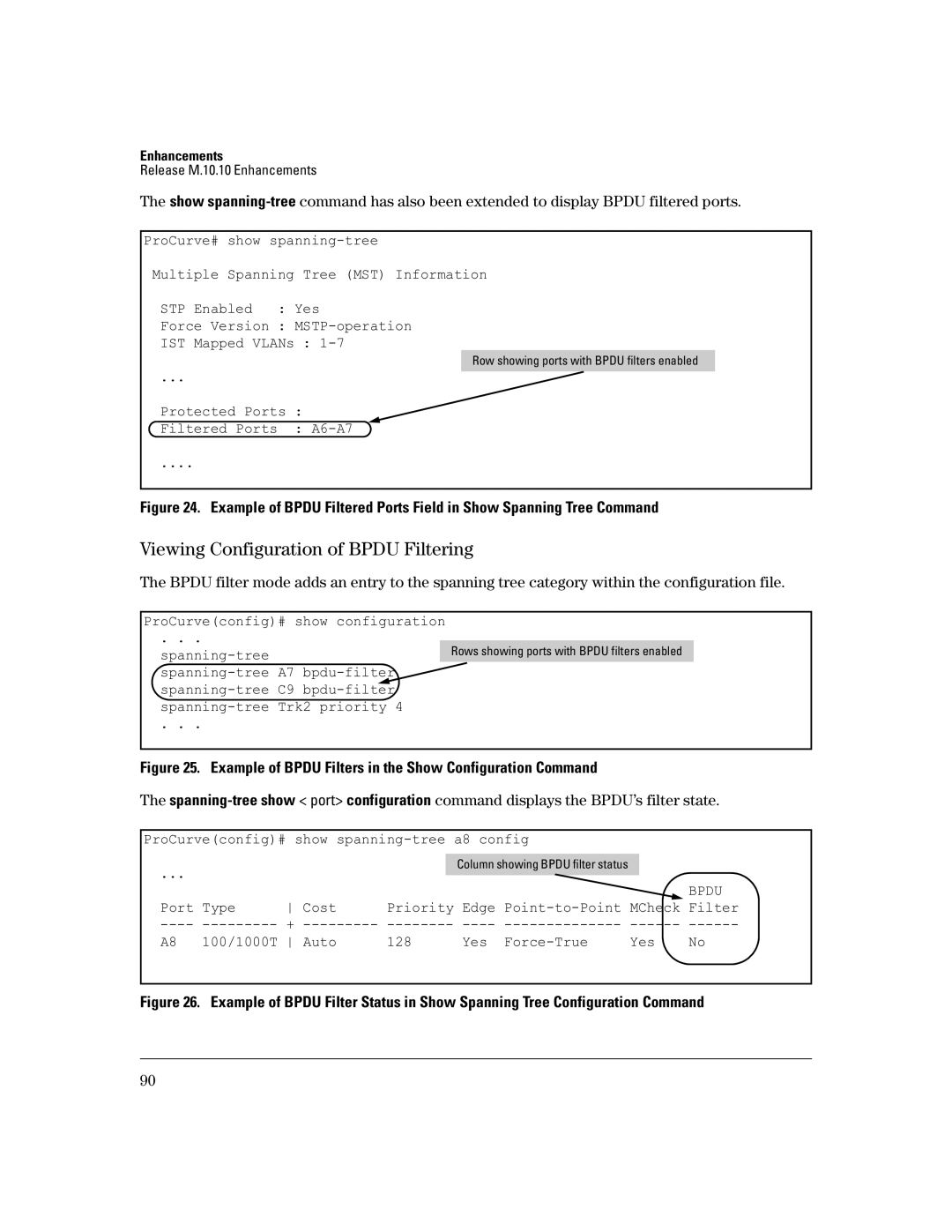 HP 3400CL-24G manual Viewing Configuration of Bpdu Filtering 