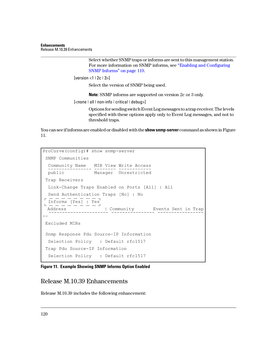 HP 3400CL-24G manual Release M.10.39 Enhancements, Community 