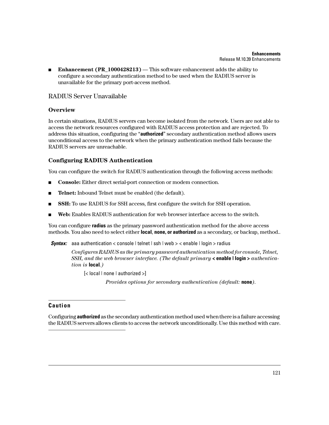 HP 3400CL-24G manual Radius Server Unavailable, Overview, Configuring Radius Authentication 