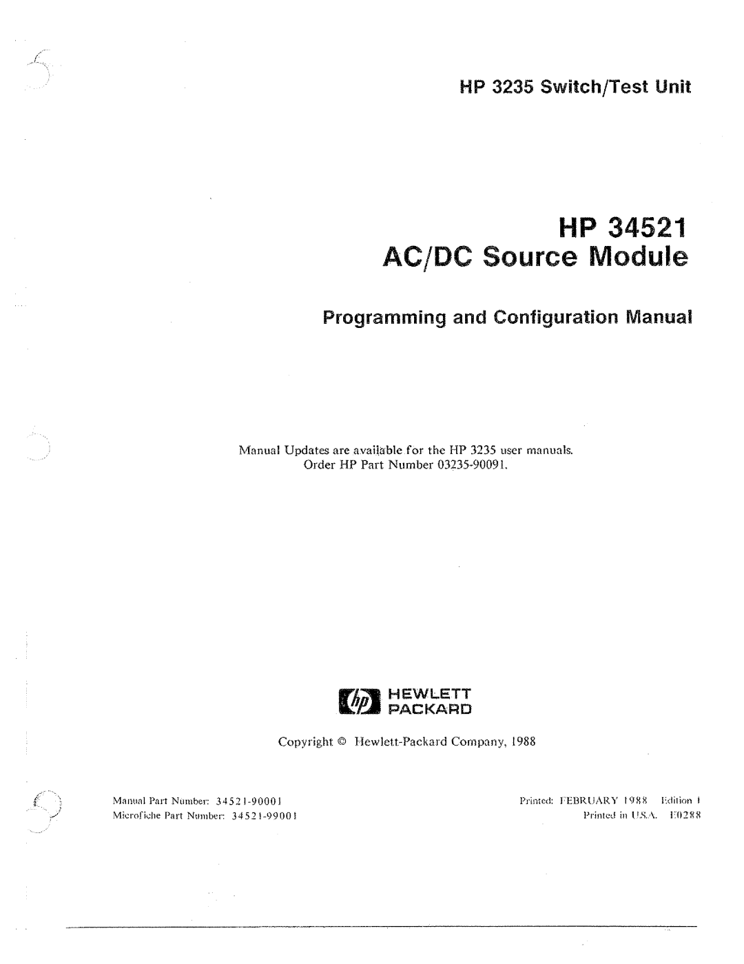 HP 34521 manual 