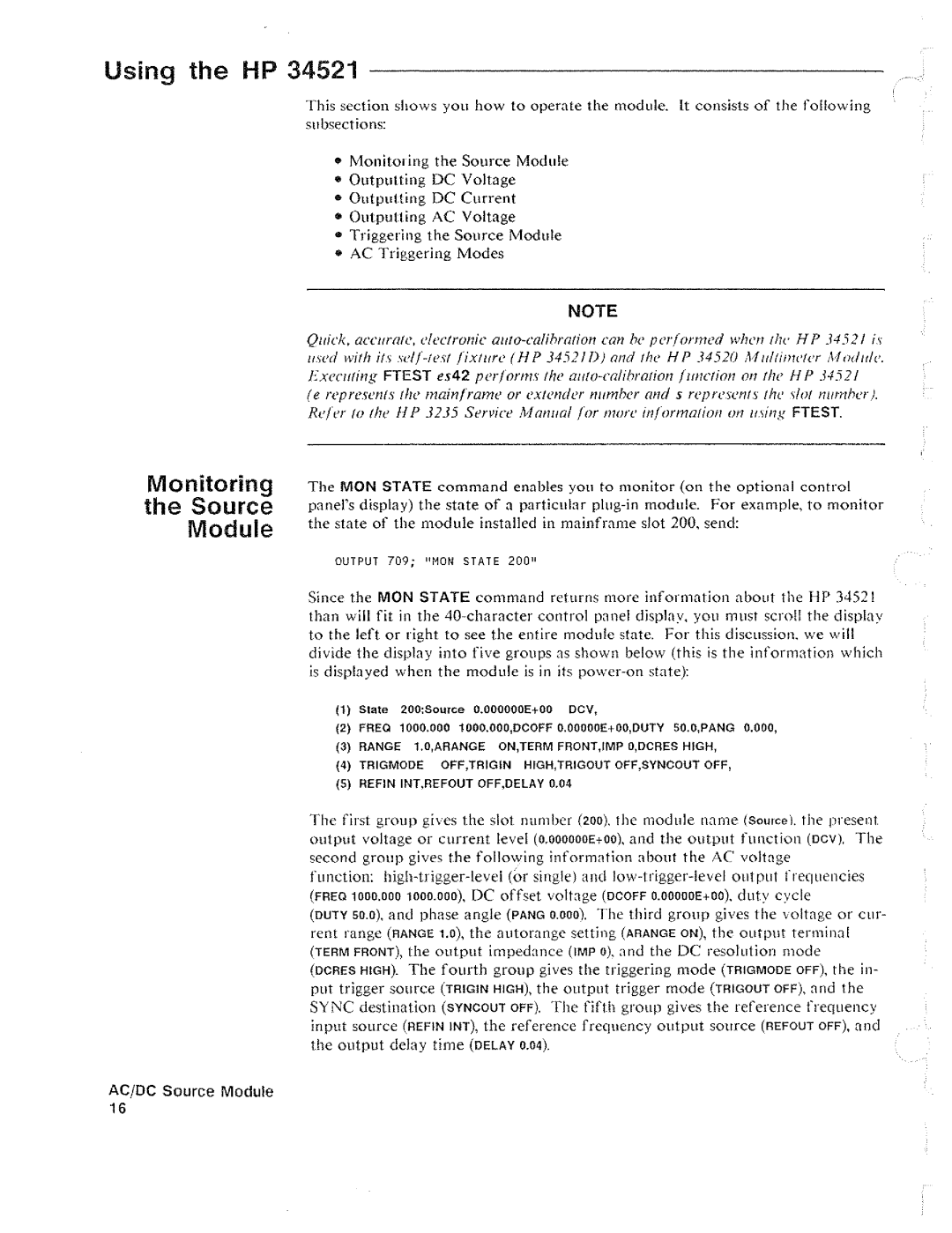 HP 34521 manual 