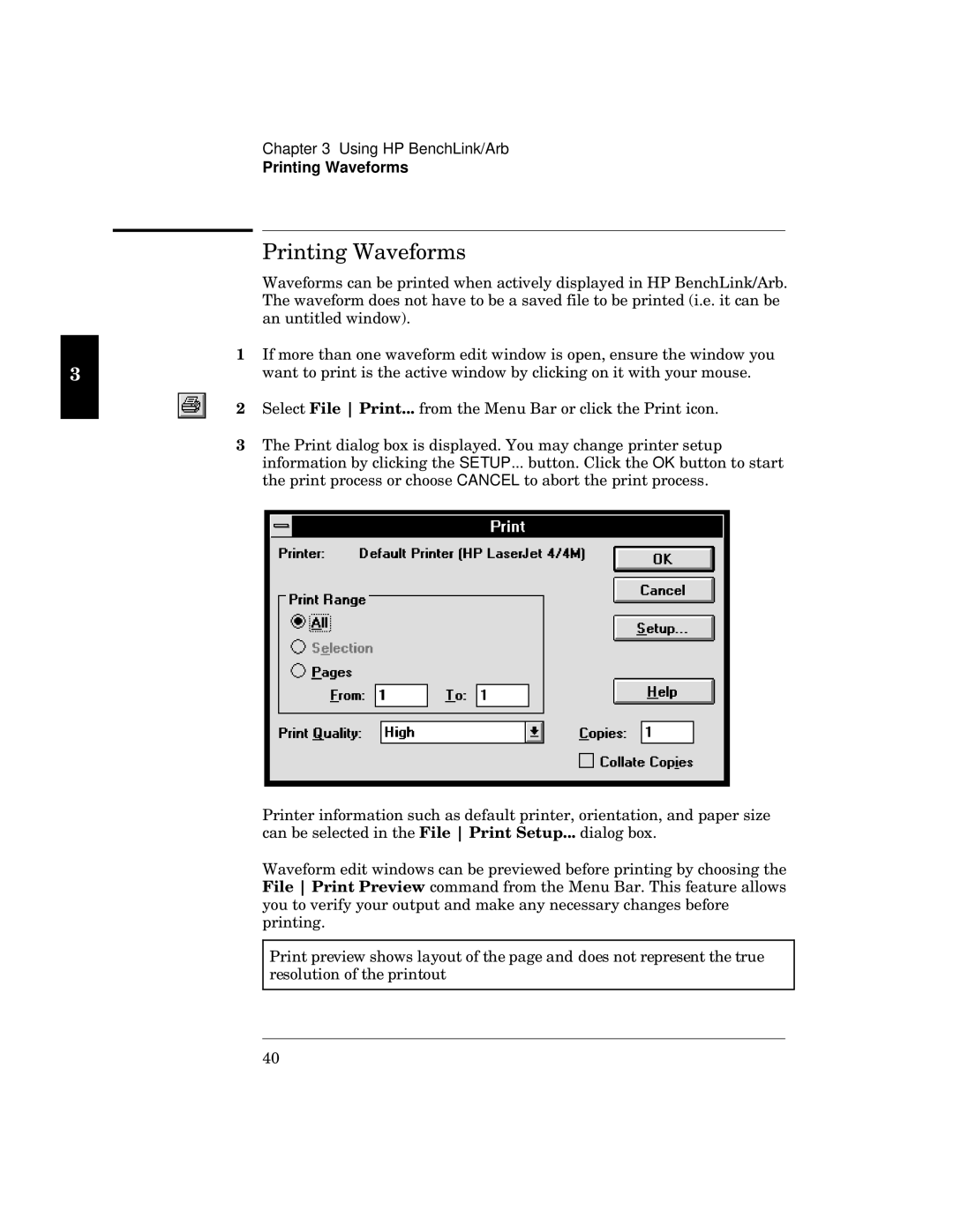 HP 34811A manual Printing Waveforms, VyEEE 