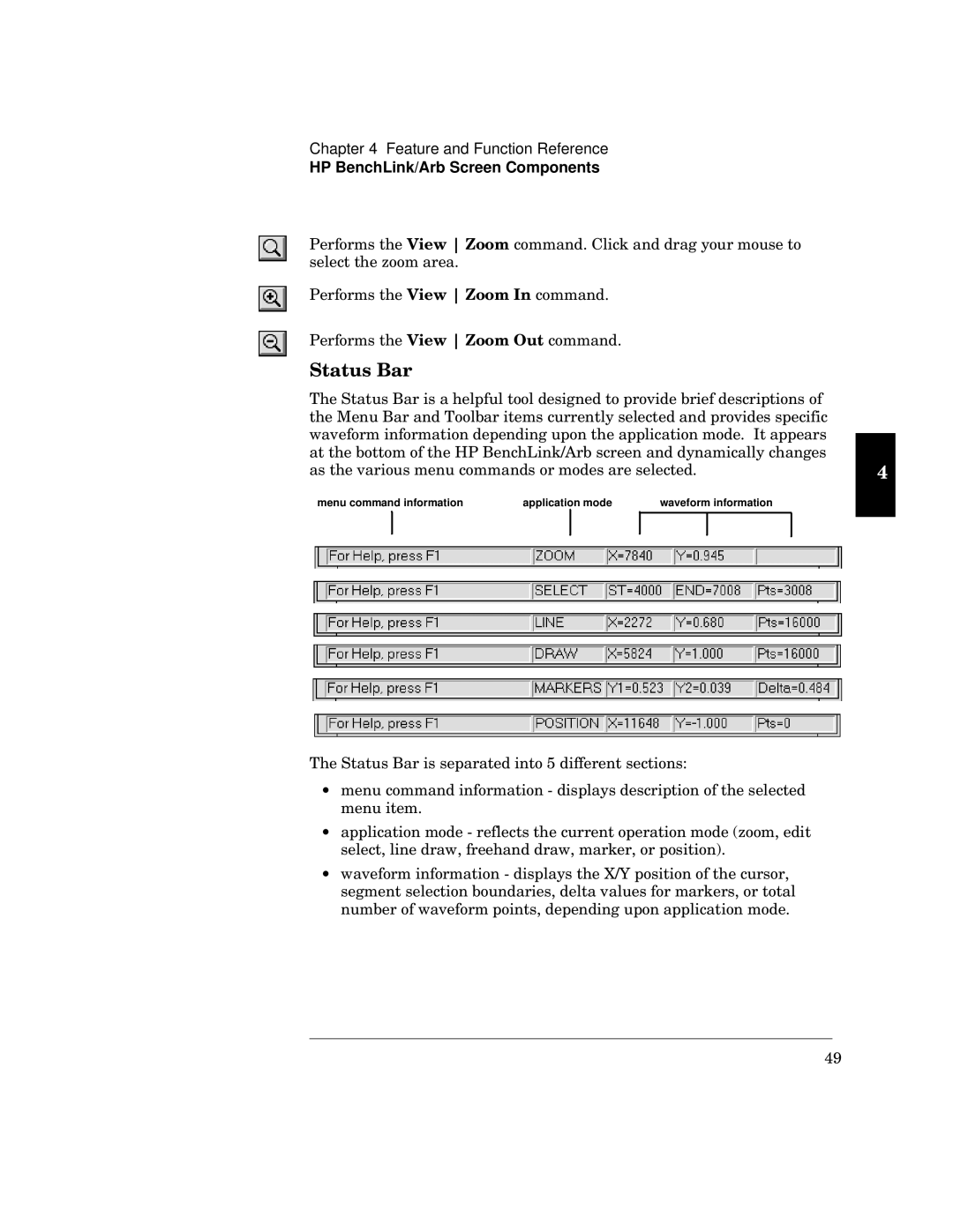 HP 34811A manual HP BenchLink/Arb Screen Components 