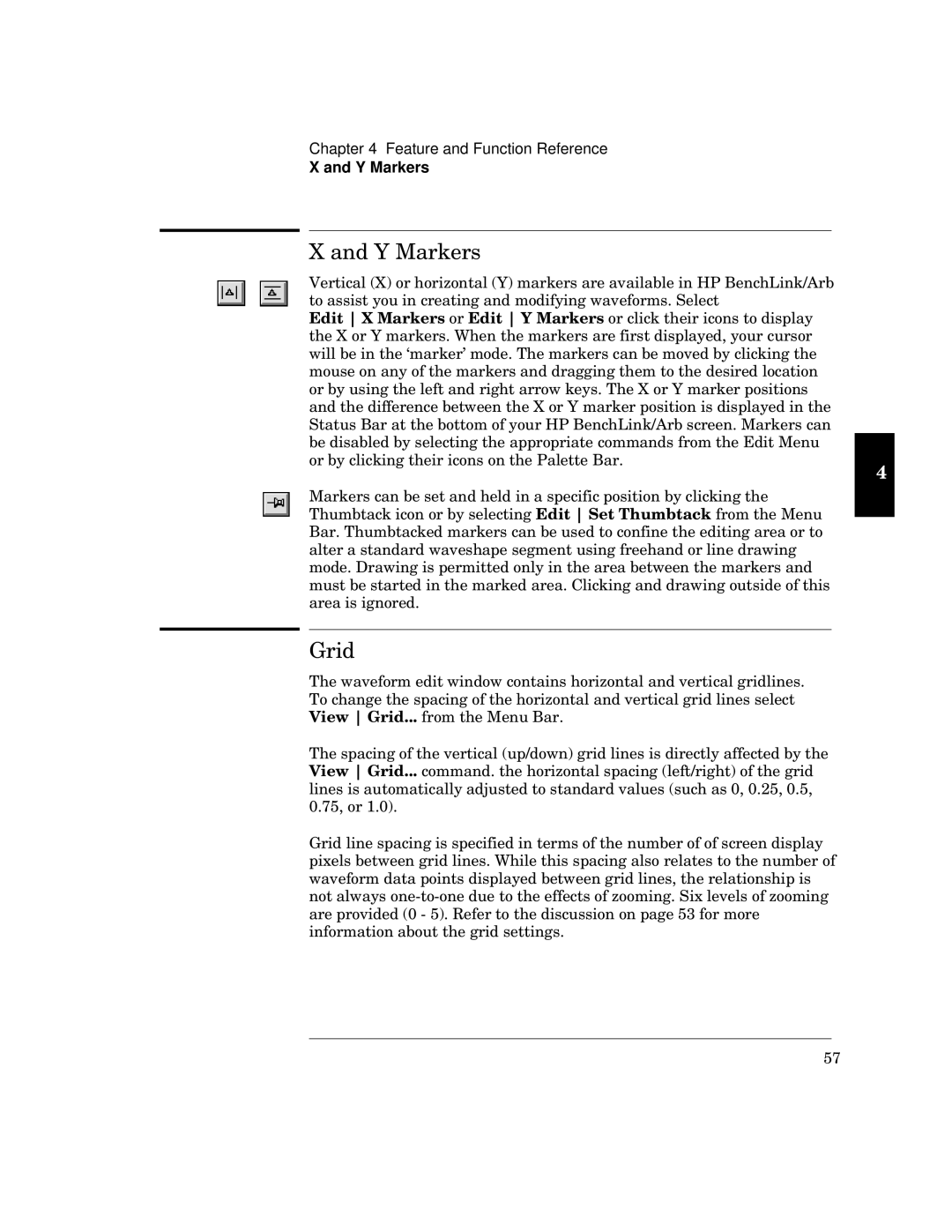 HP 34811A manual I Zq, Tyt, Y Markers, From the Menu Bar 