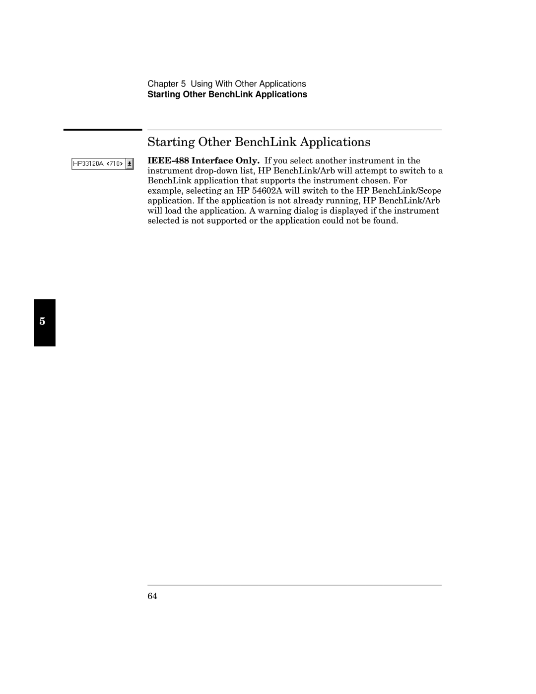 HP 34811A manual Starting Other BenchLink Applications, SnnnERVV s 