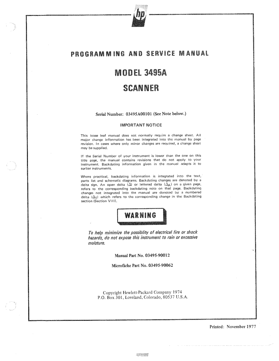 HP 3495A manual 