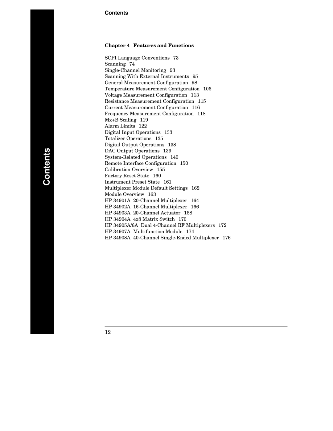 HP 34970A manual Contents 