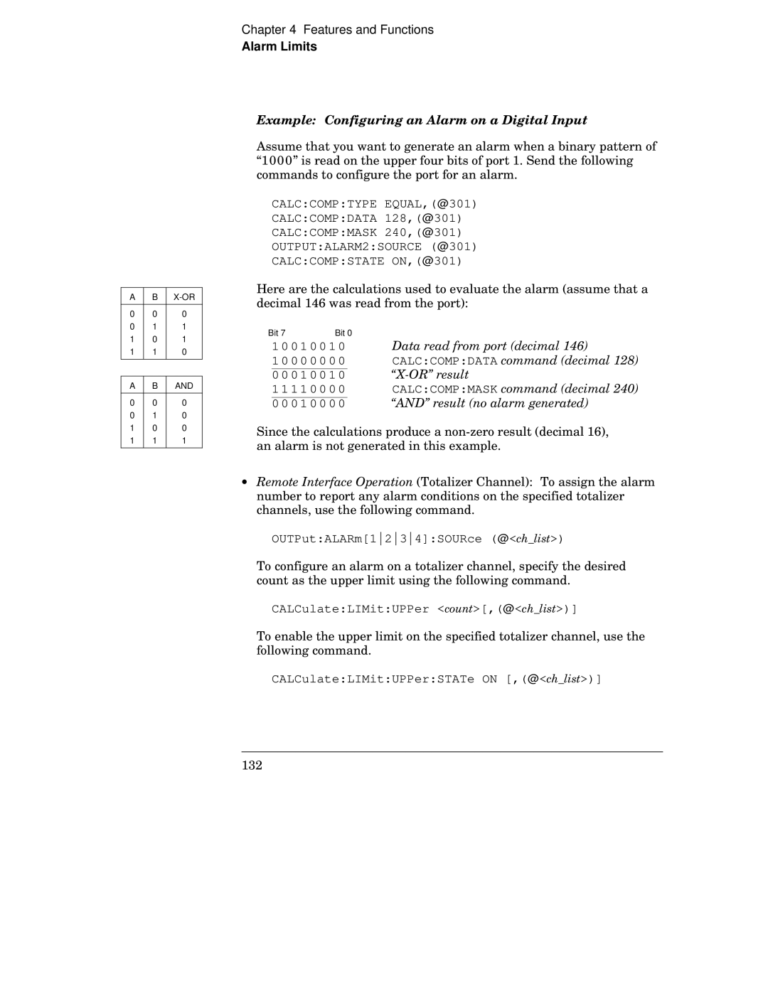 HP 34970A manual Pt tw y /wxvt 8=B0, Or result, Calccompmask command decimal, Result no alarm generated 