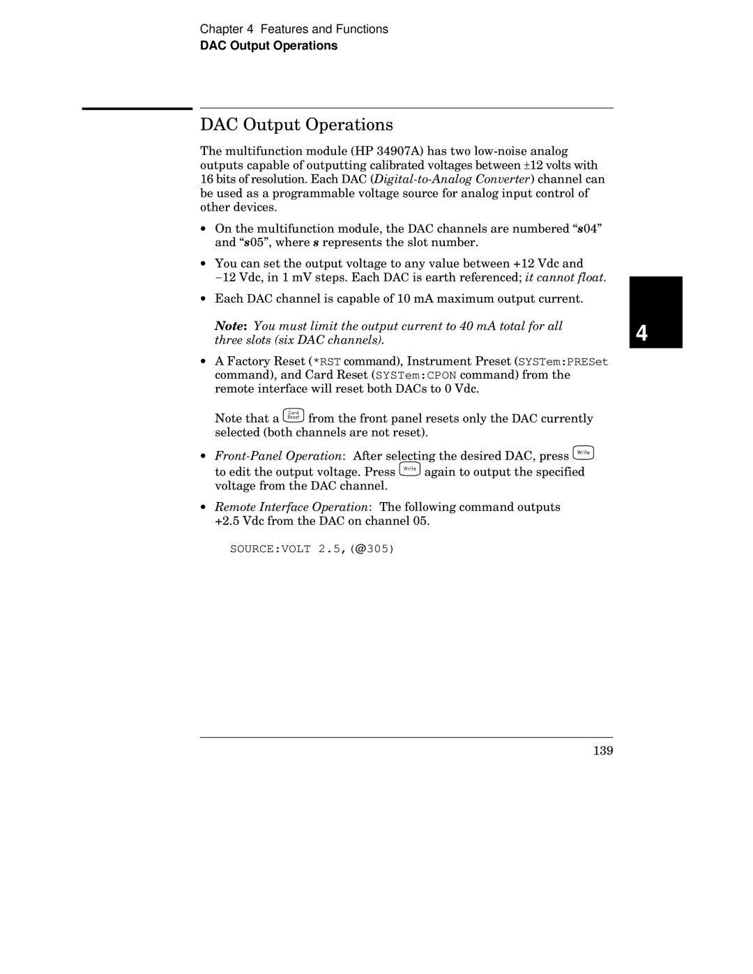 HP 34970A manual DAC Output Operations, X vxM Xx / PMO vt05 