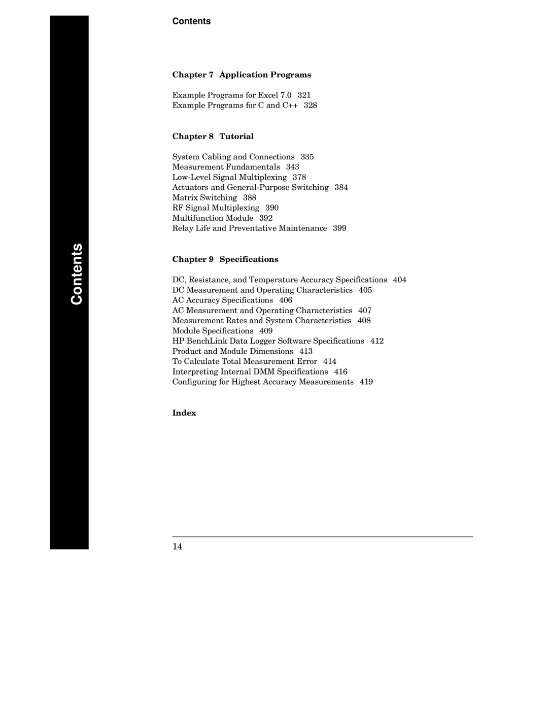 HP 34970A manual Contents 