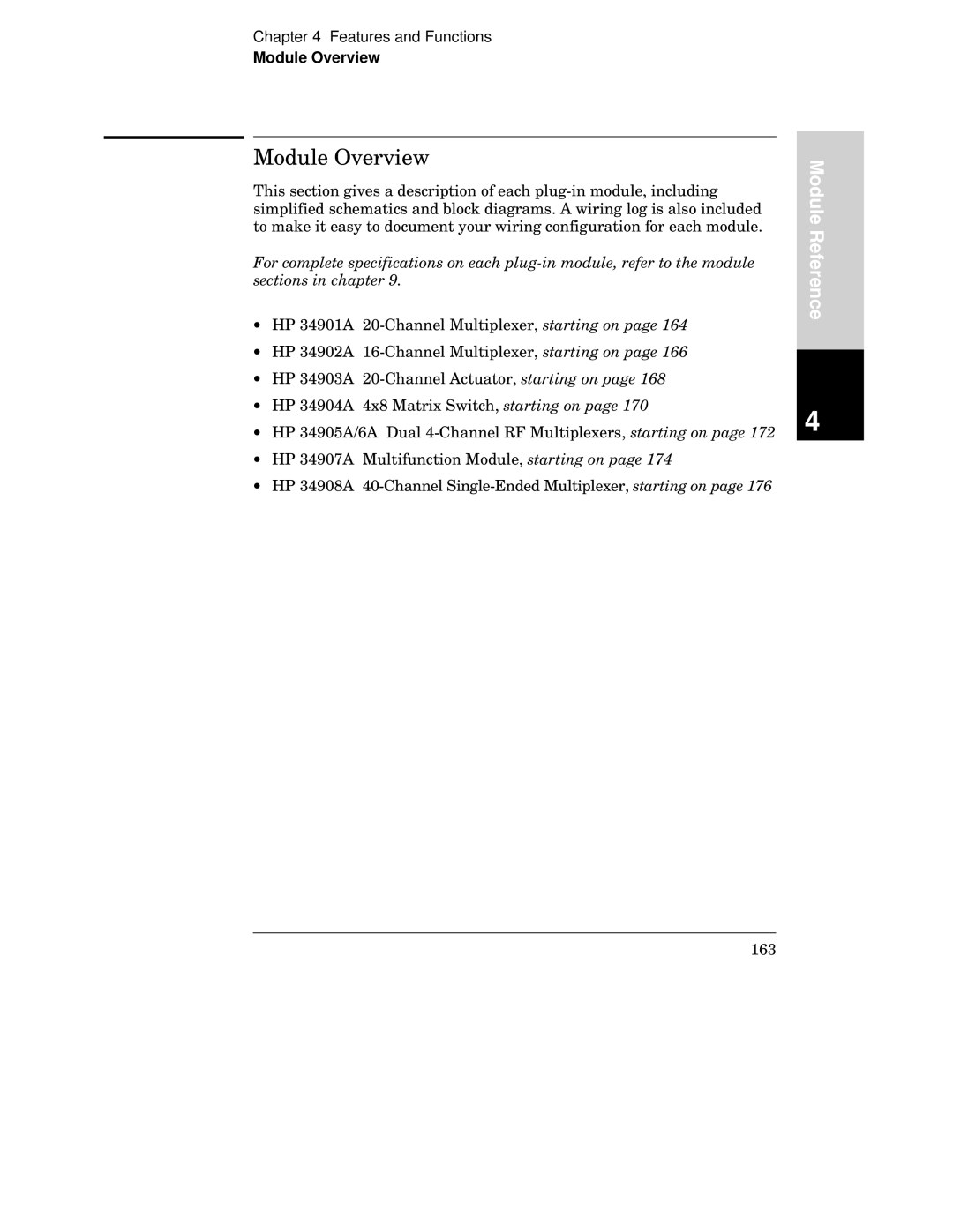 HP 34970A manual Module Overview, Sx xvyvt xtv 4w3 yx x x xv vt E5 