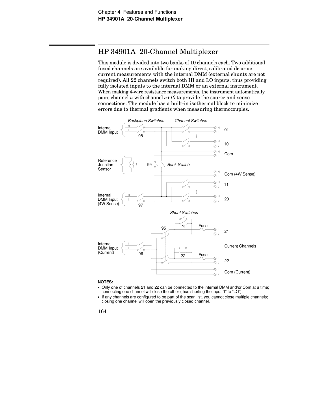 HP 34970A manual HP 34901A 20-Channel Multiplexer 