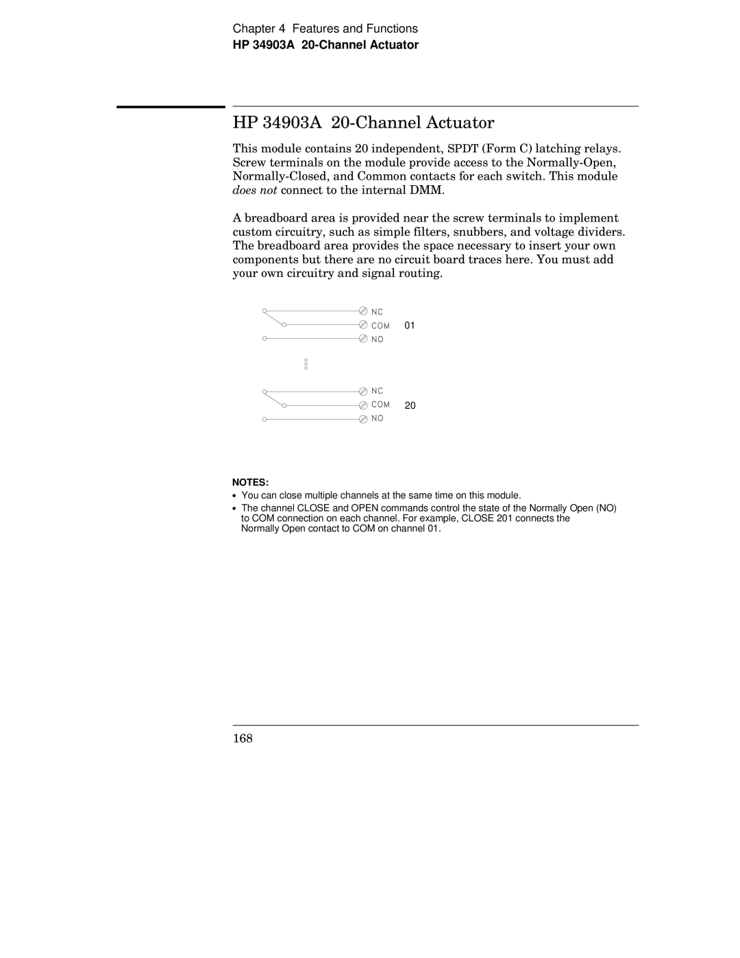 HP 34970A manual HP 34903A 20-Channel Actuator 