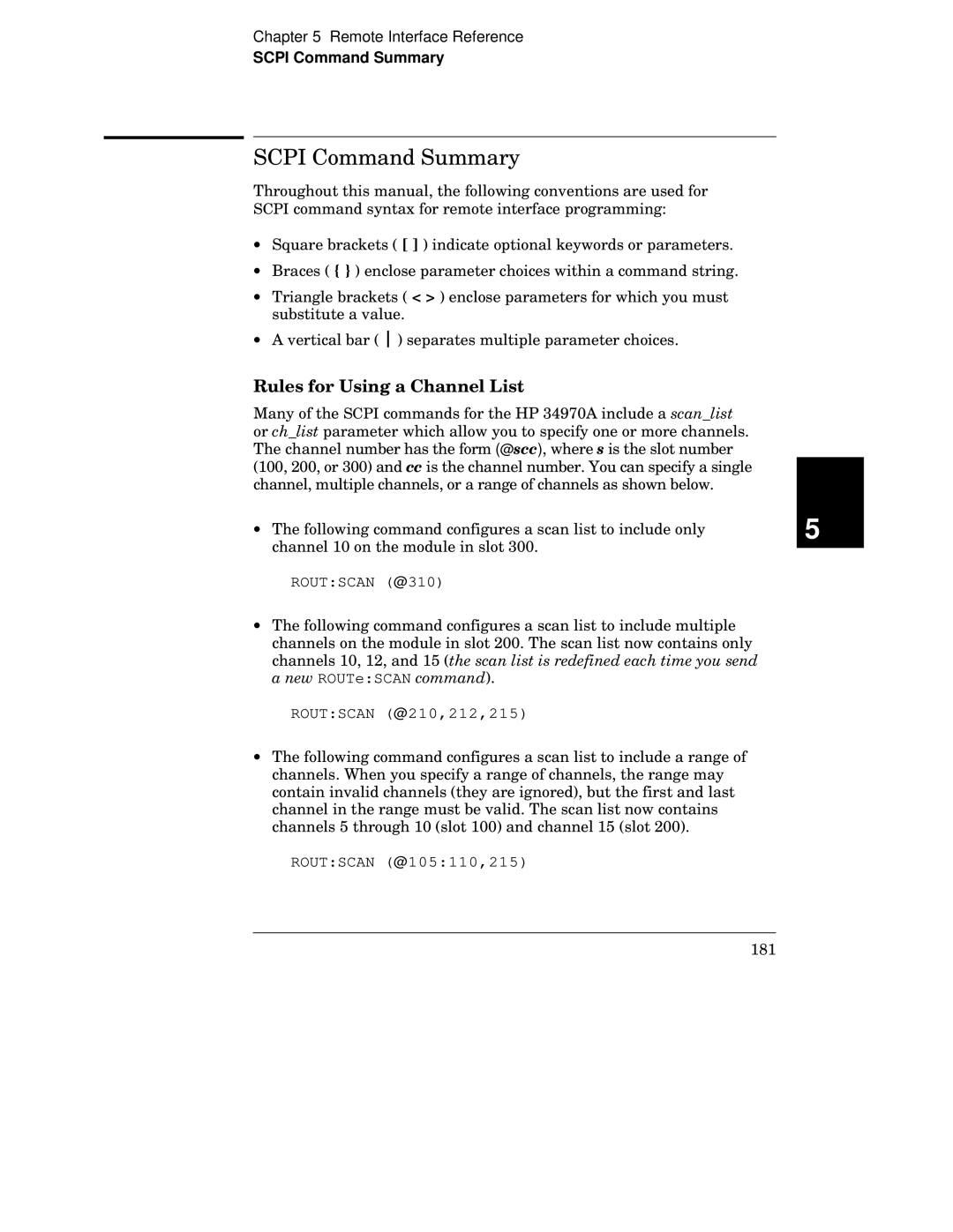 HP 34970A manual Scpi Command Summary 