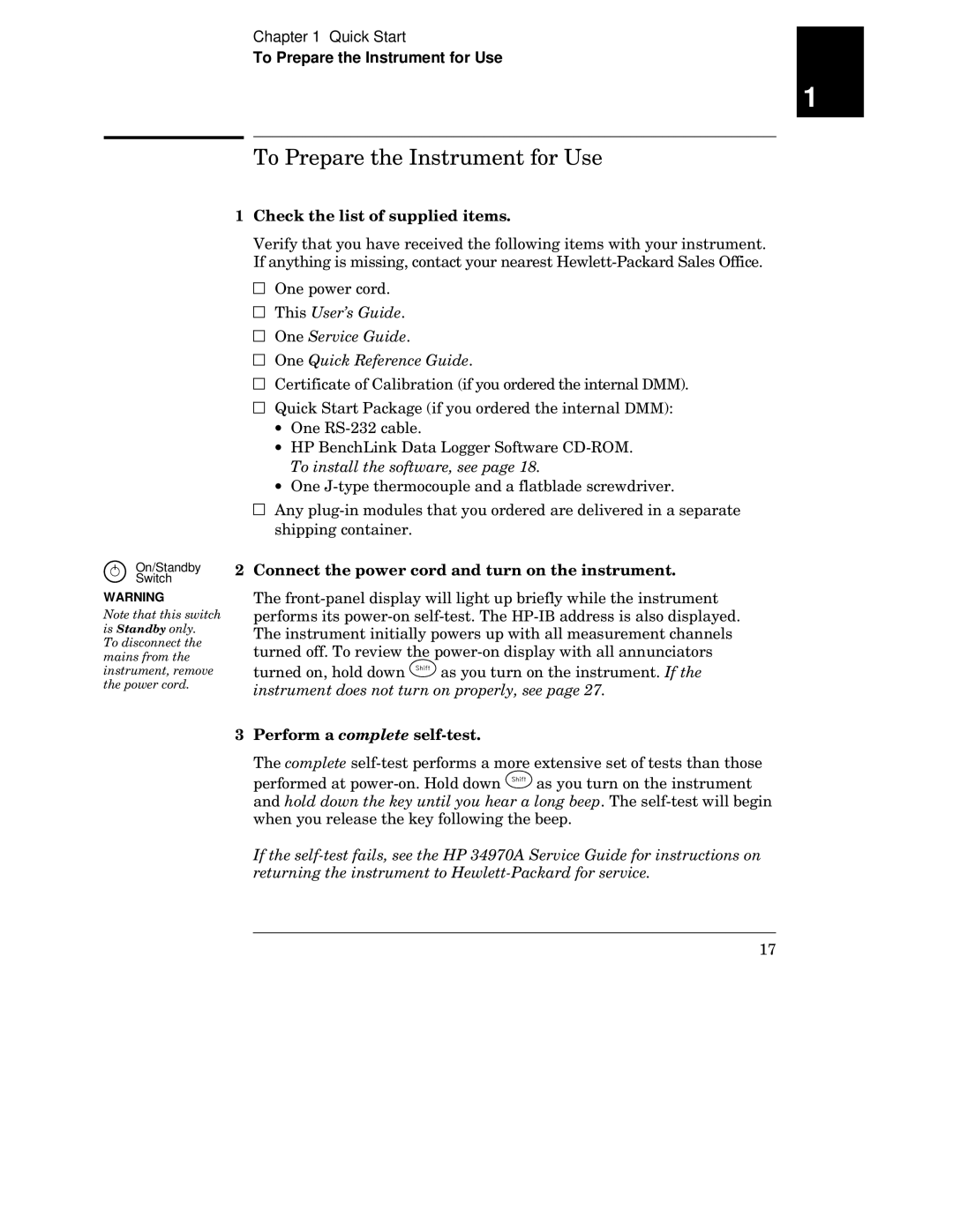 HP 34970A manual To Prepare the Instrument for Use, User’s Guide5 Service Guide5 Quick Reference Guide5 