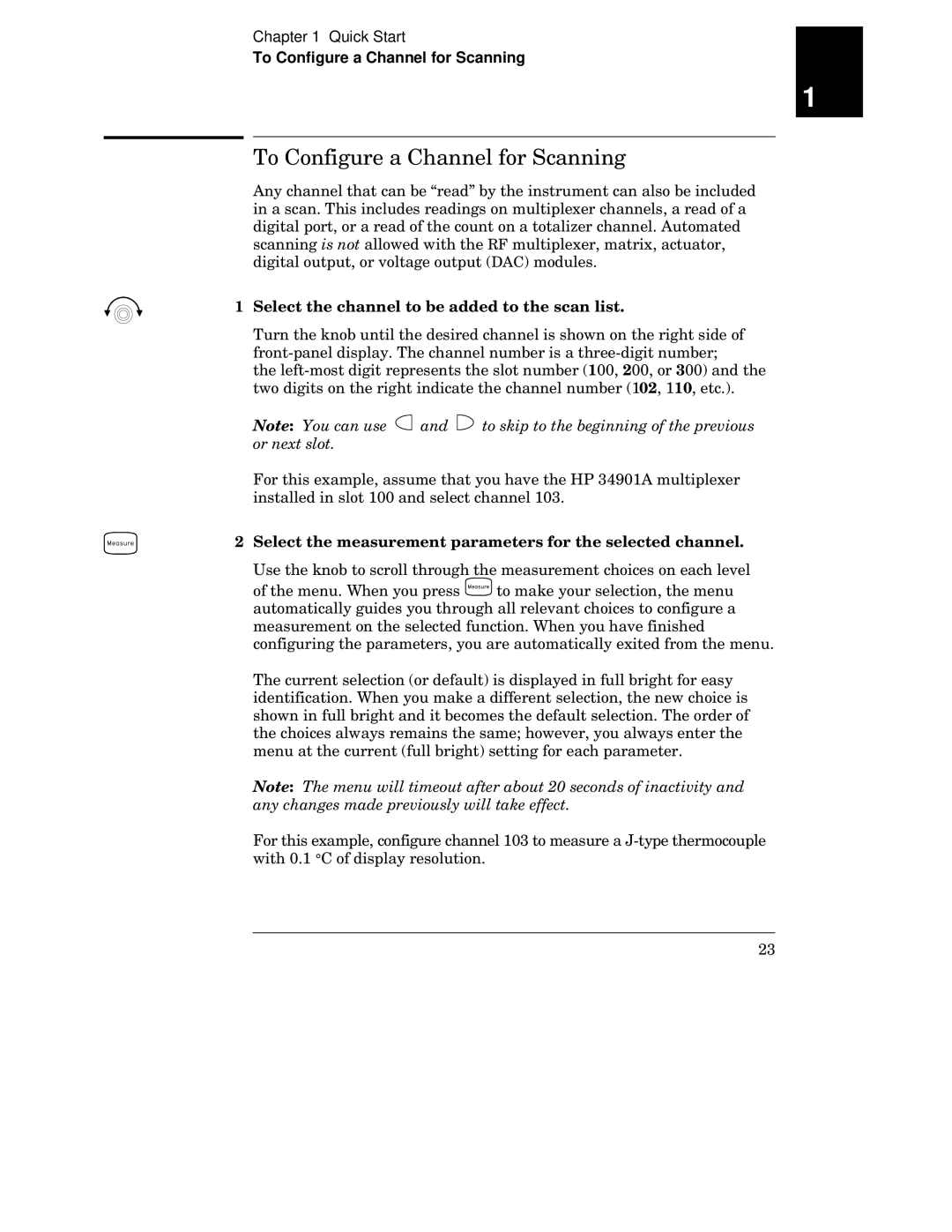 HP 34970A manual Jyw, To Configure a Channel for Scanning 