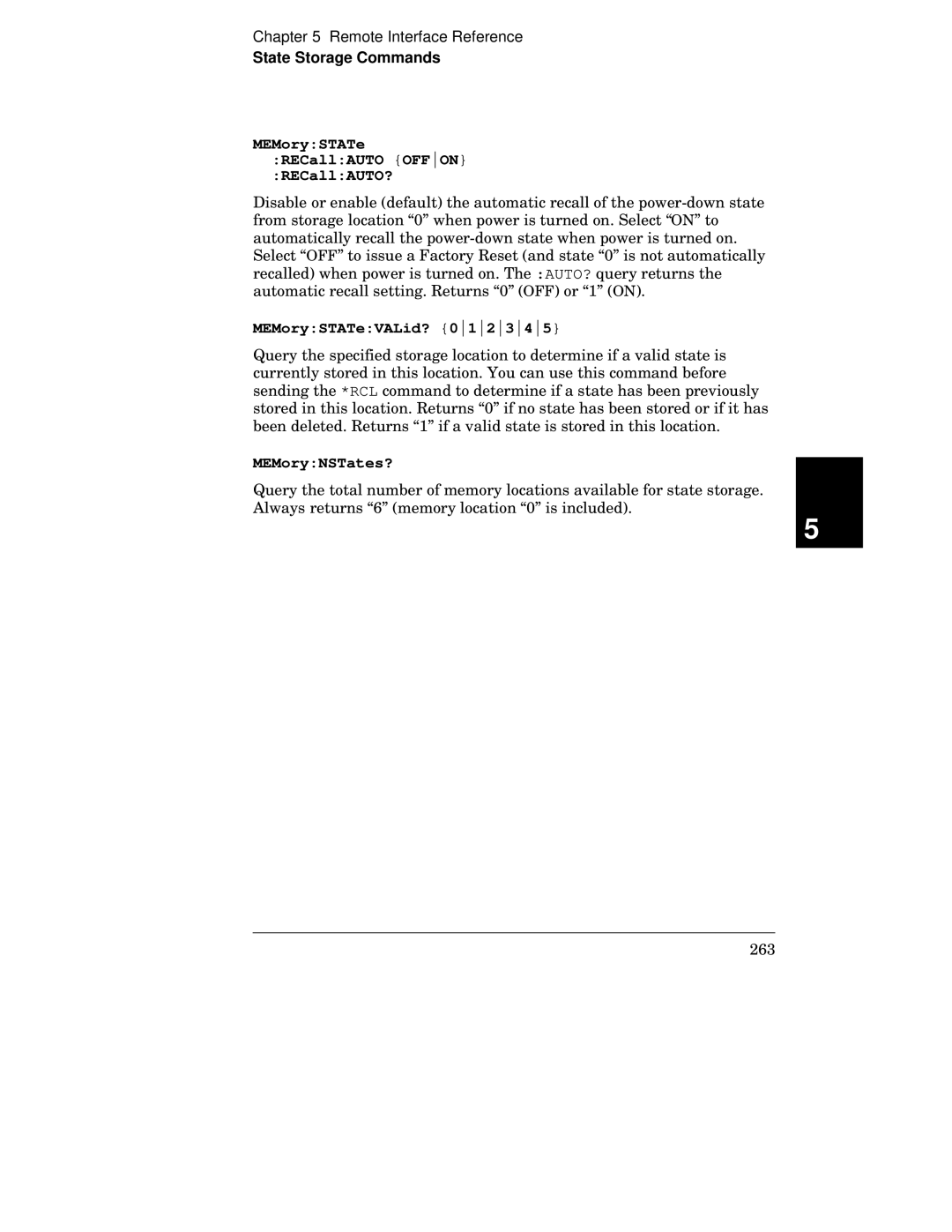 HP 34970A manual RECallAUTO?, MEMorySTATeVALid?, MEMoryNSTates? 