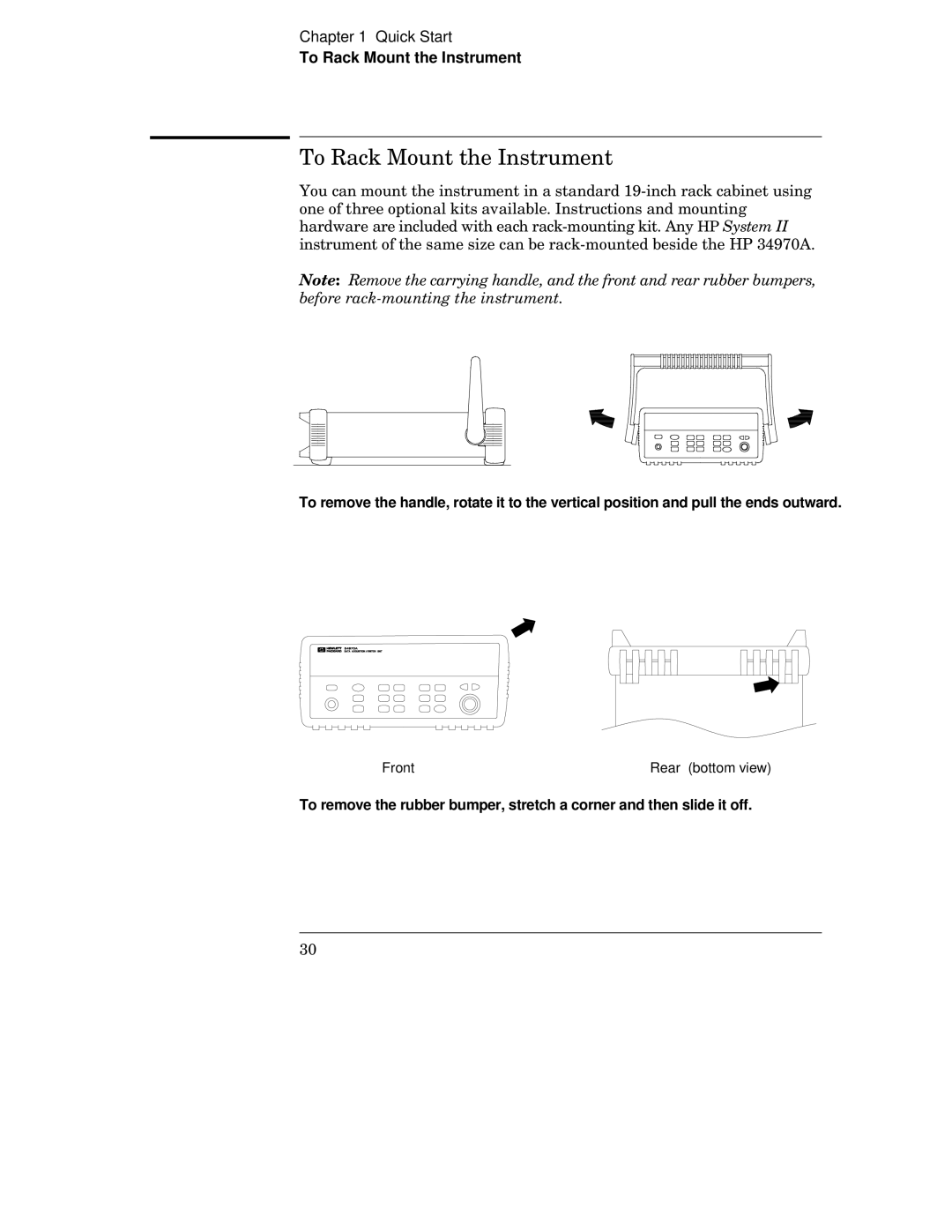 HP 34970A manual To Rack Mount the Instrument 