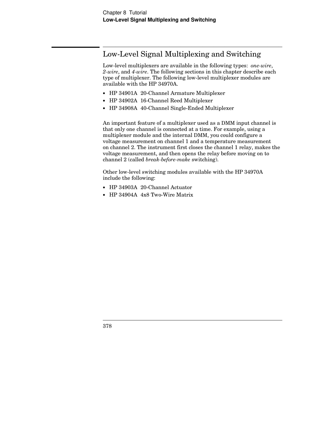 HP 34970A manual V3Vu cyw Wuy q cyxy, Low-Level Signal Multiplexing and Switching 