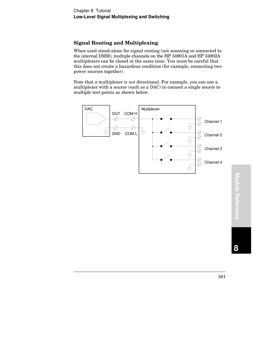 HP 34970A manual Out Com H Gnd Com L 