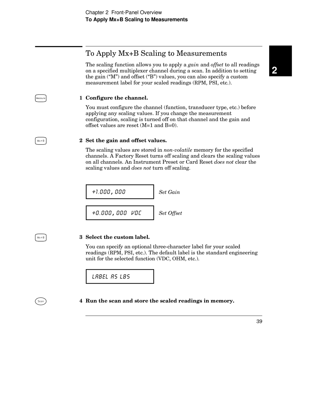 HP 34970A manual $%/$6/%6, To Apply Mx+B Scaling to Measurements 