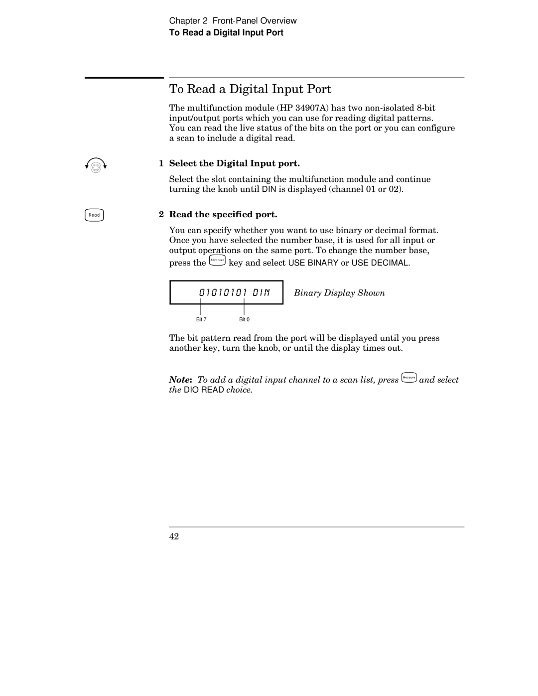 HP 34970A manual To Read a Digital Input Port, Ty H 