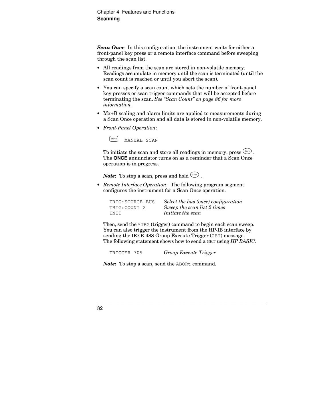 HP 34970A manual ∙ Front-Panel Operation, Select the bus once configuration, Group Execute Trigger 