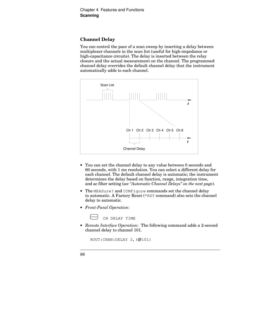 HP 34970A manual CH Delay Time 