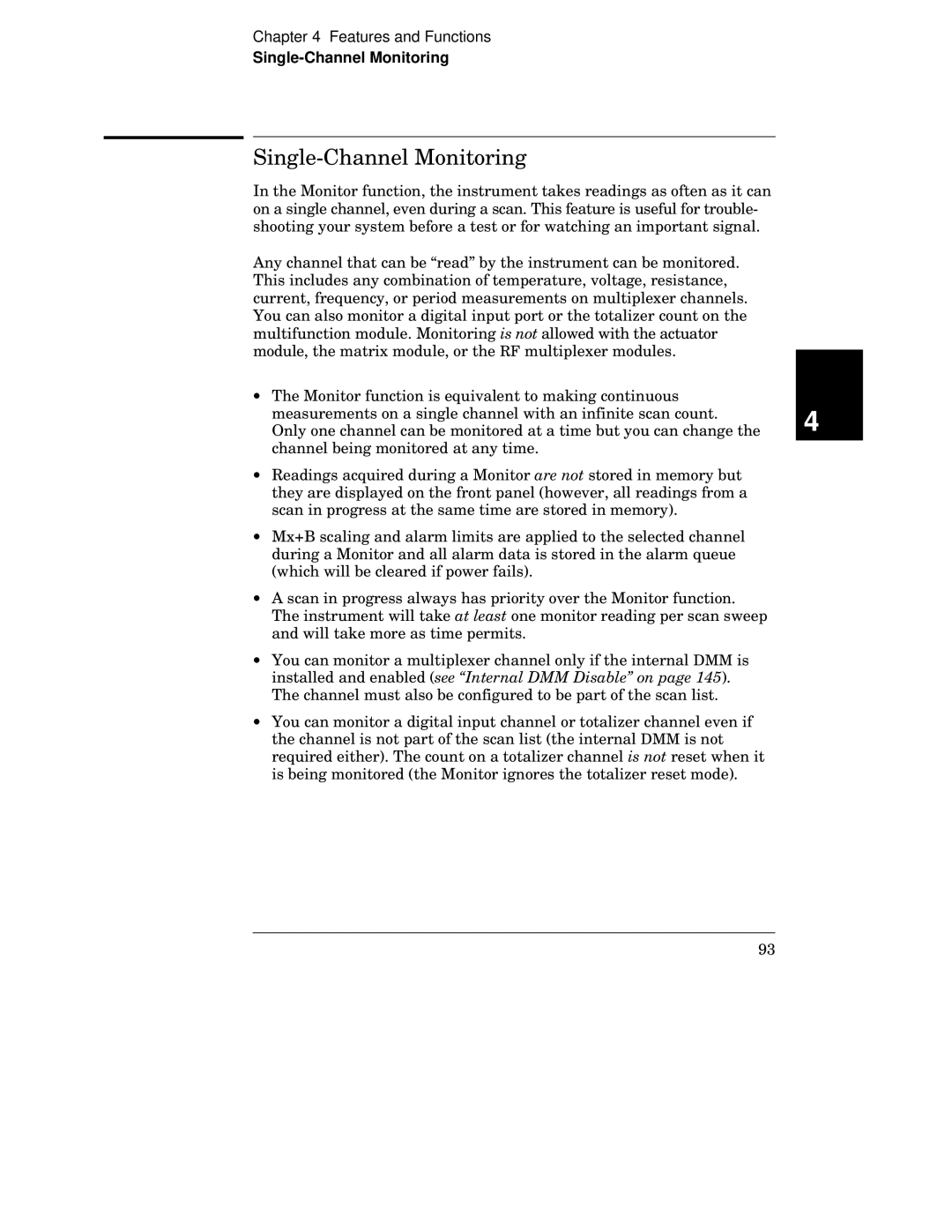 HP 34970A manual Single-Channel Monitoring 