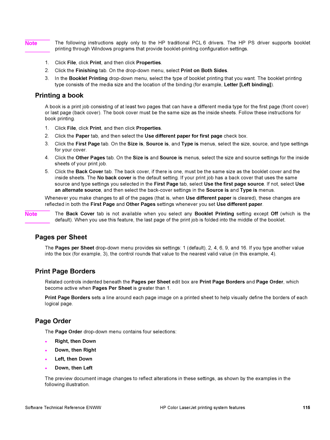 HP 3500 3500 manual Printing a book, Pages per Sheet 