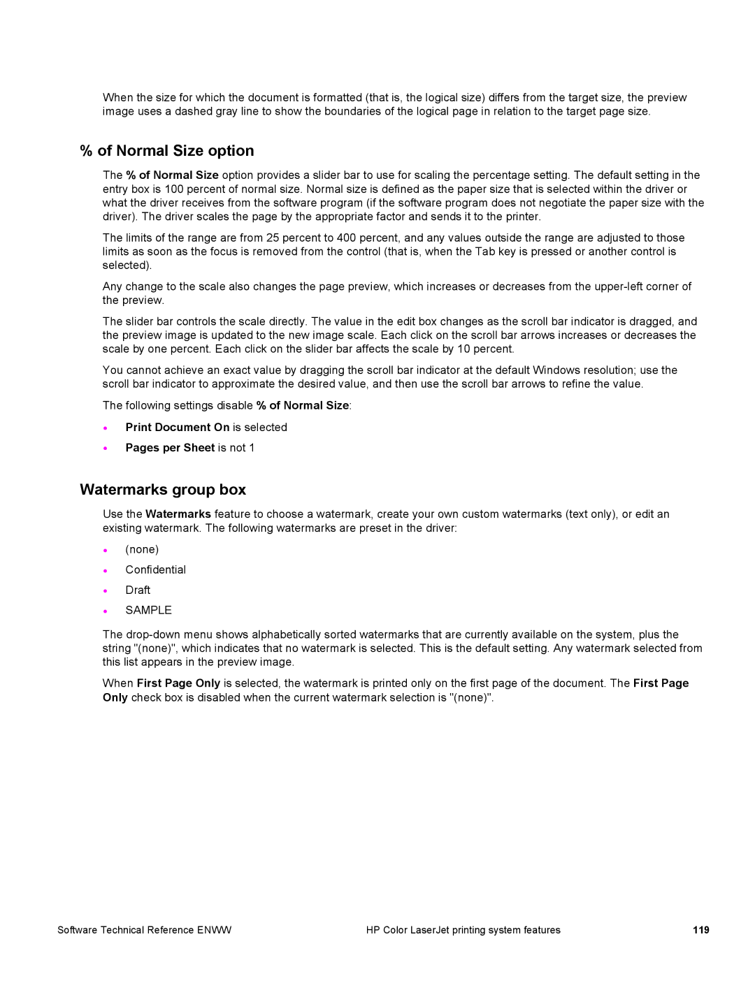 HP 3500 3500 manual Normal Size option, Sample 