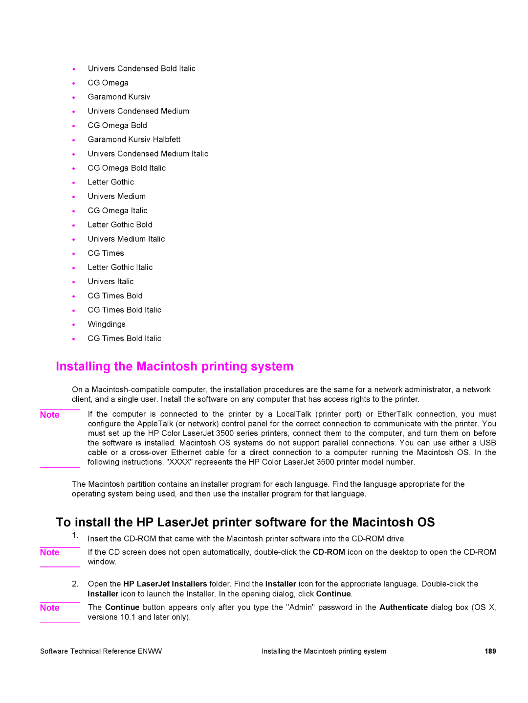 HP 3500 3500 manual Installing the Macintosh printing system 