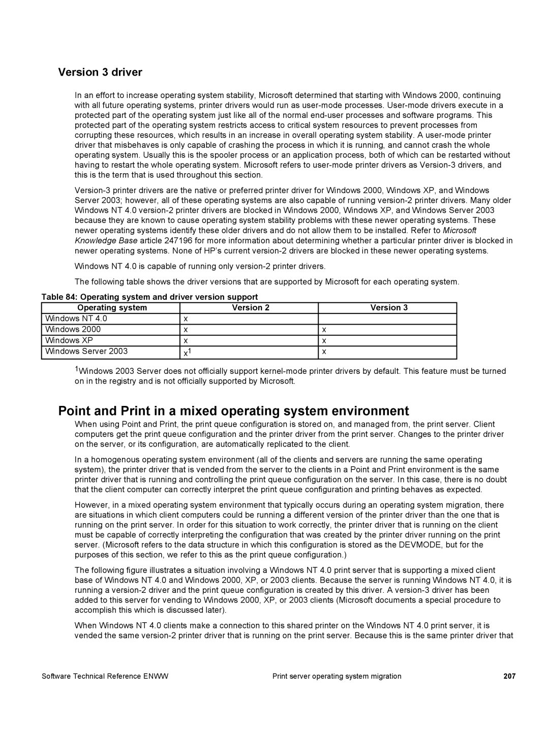 HP 3500 3500 manual Point and Print in a mixed operating system environment, Version 3 driver 