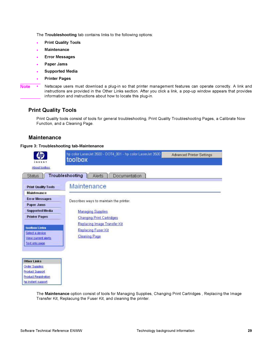 HP 3500 3500 manual Print Quality Tools, Maintenance 