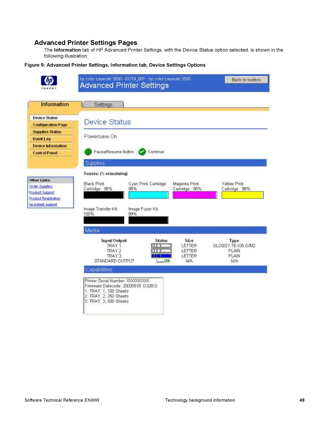 HP 3500 3500 manual Advanced Printer Settings Pages 