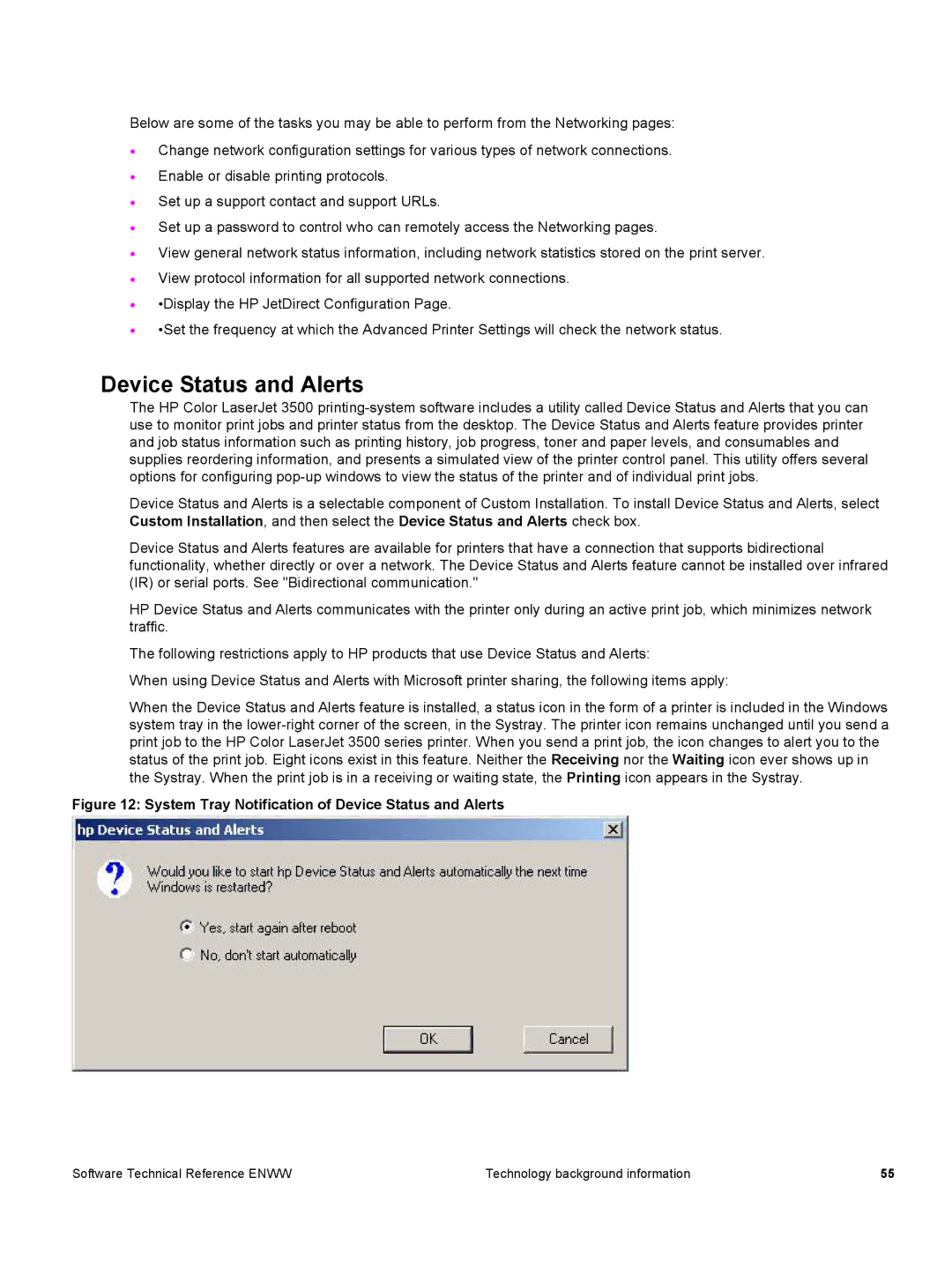 HP 3500 3500 manual System Tray Notification of Device Status and Alerts 