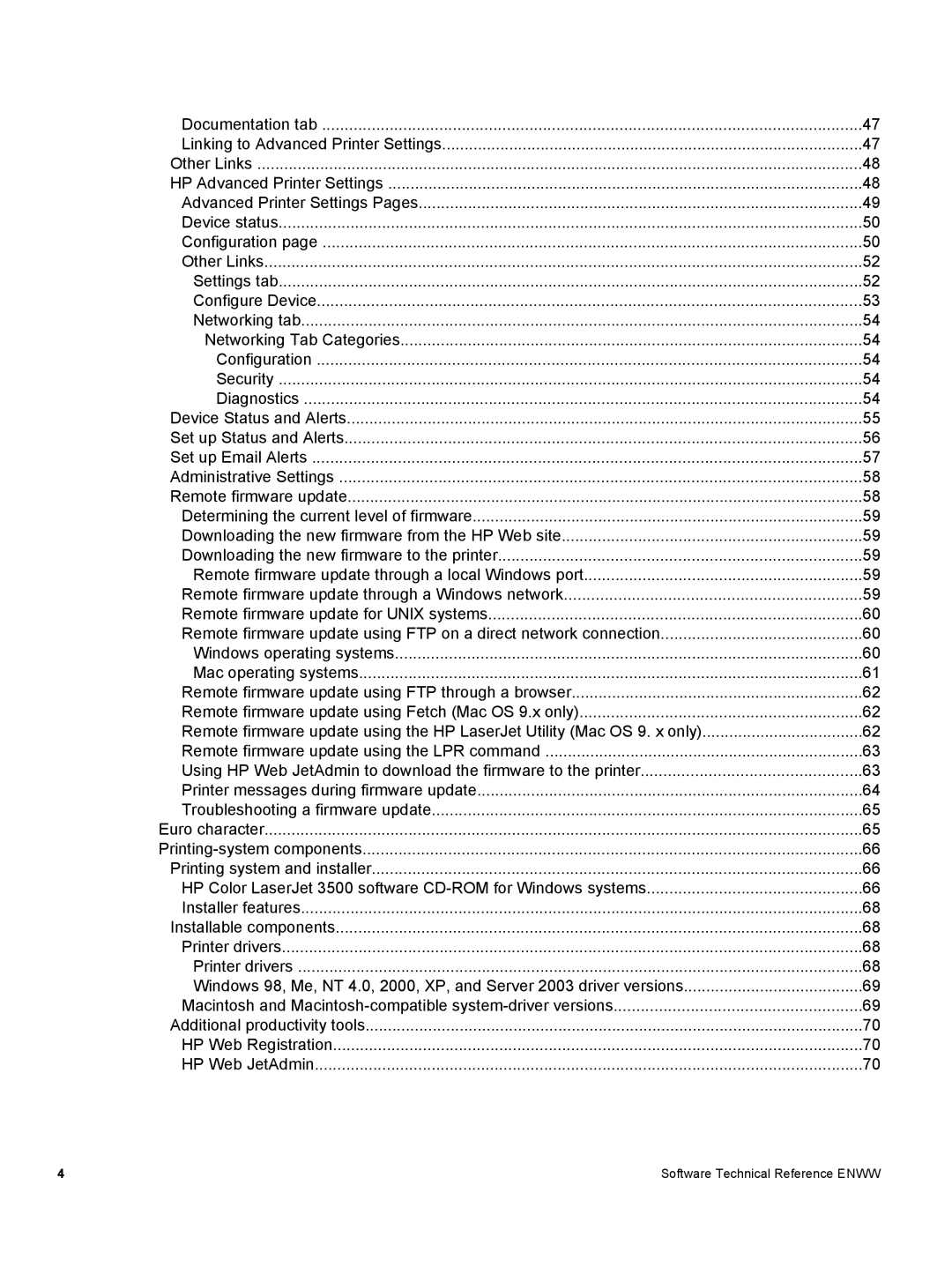 HP 3500 3500 manual Linking to Advanced Printer Settings 