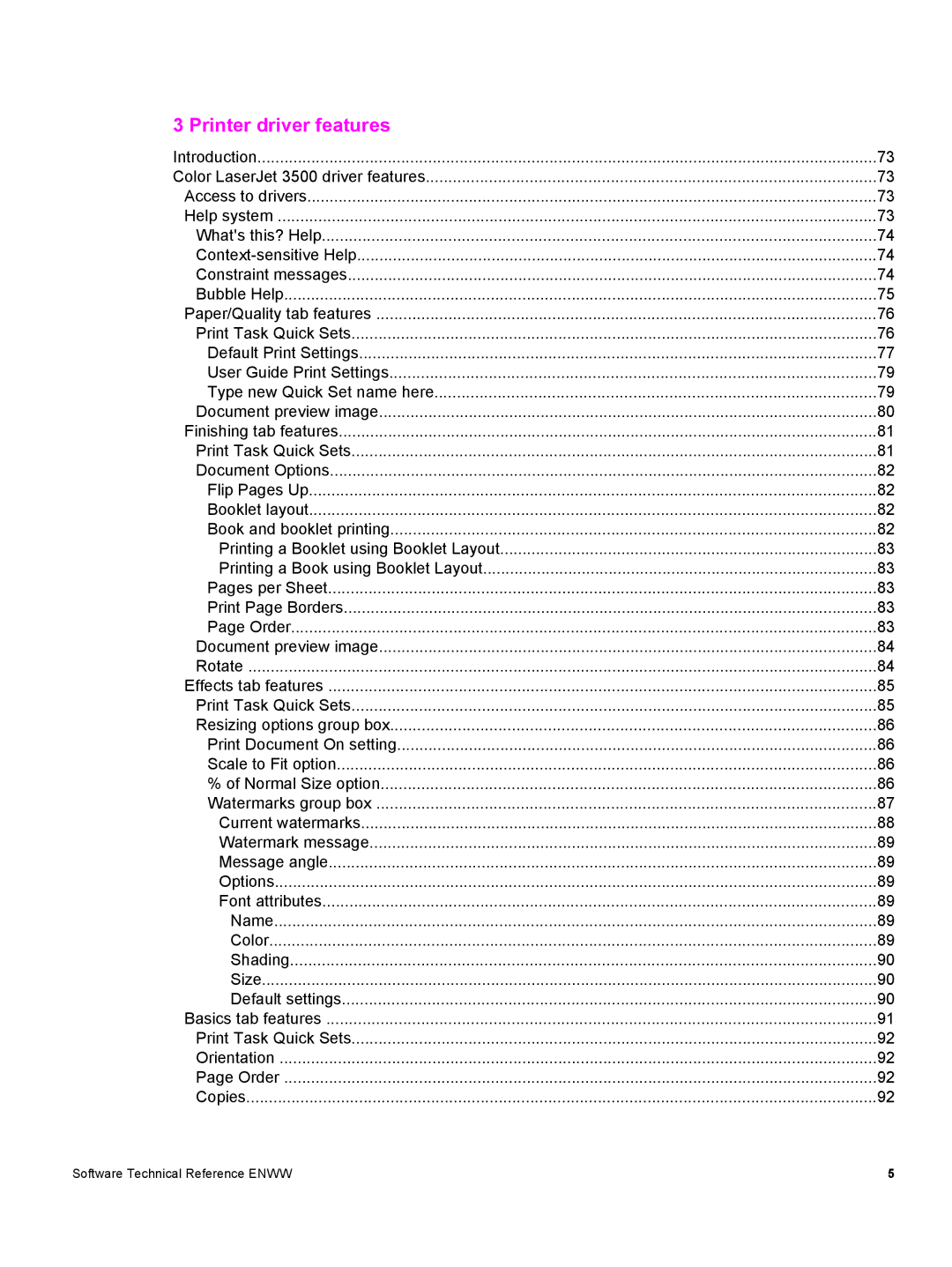 HP 3500 3500 manual Printer driver features 