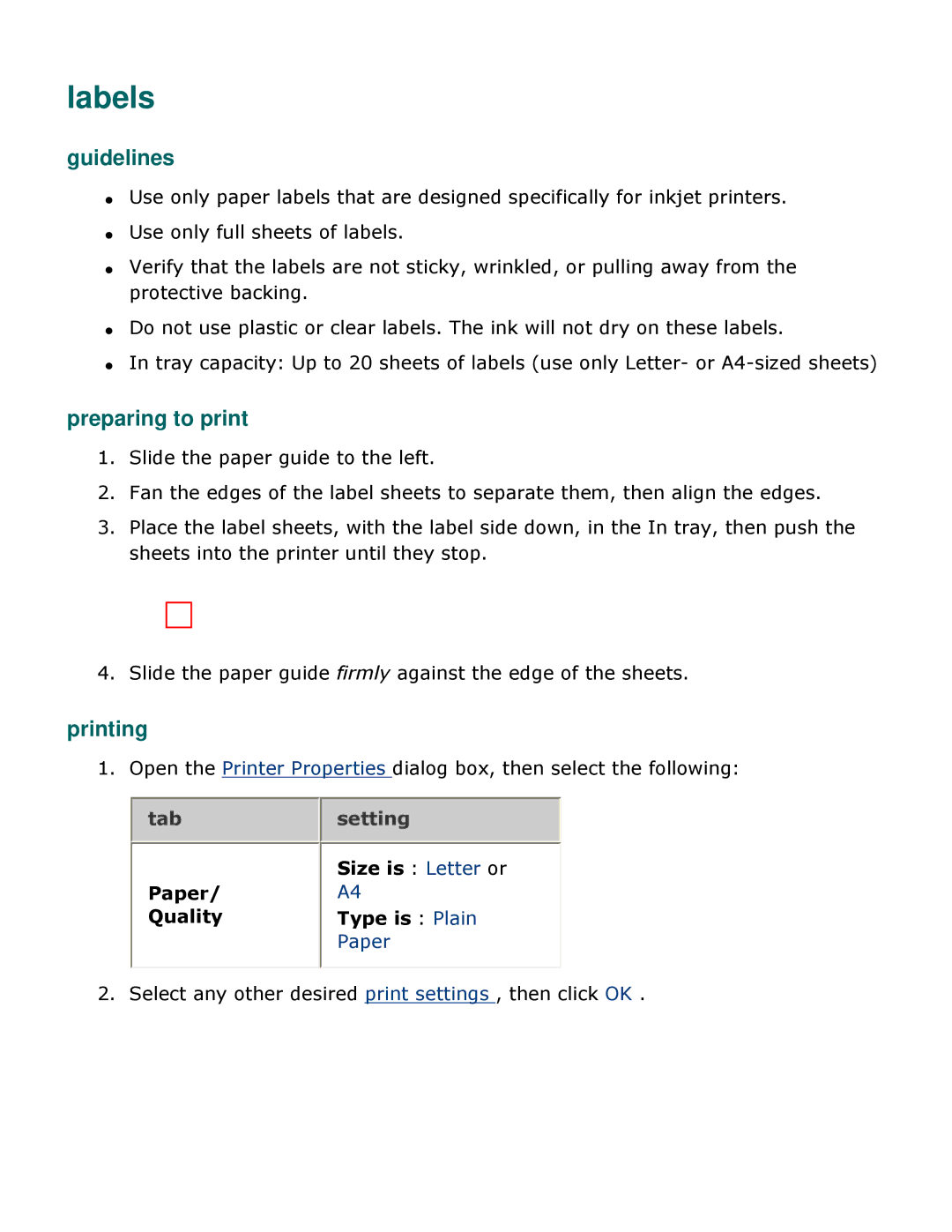 HP 3500 manual Labels 