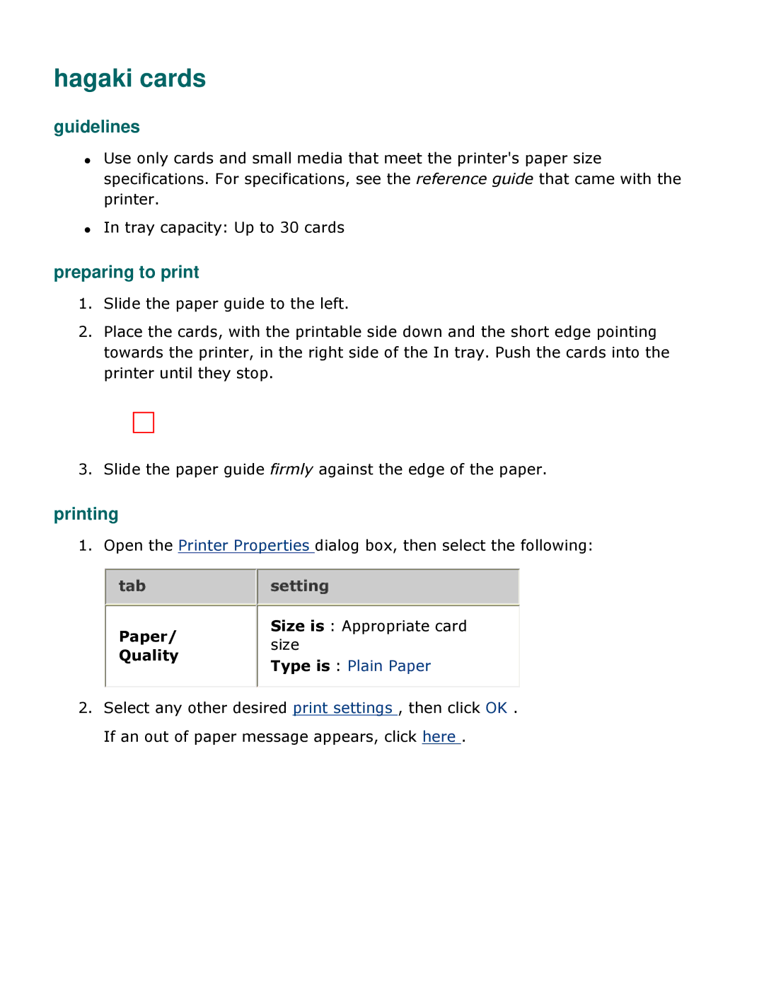 HP 3500 manual Hagaki cards, Guidelines 