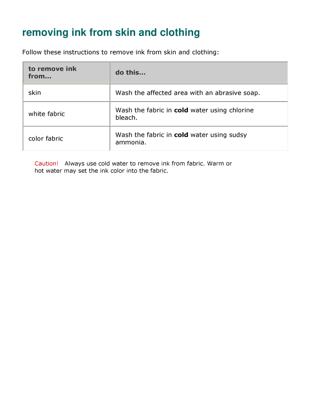 HP 3500 manual Removing ink from skin and clothing, Do this 