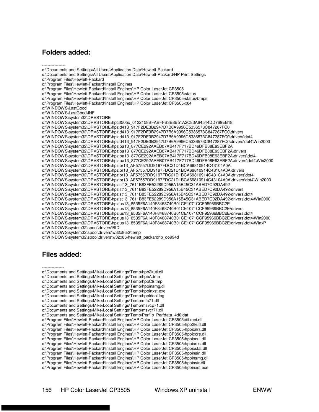 HP 3500 manual HP Color LaserJet CP3505 Windows XP uninstall 