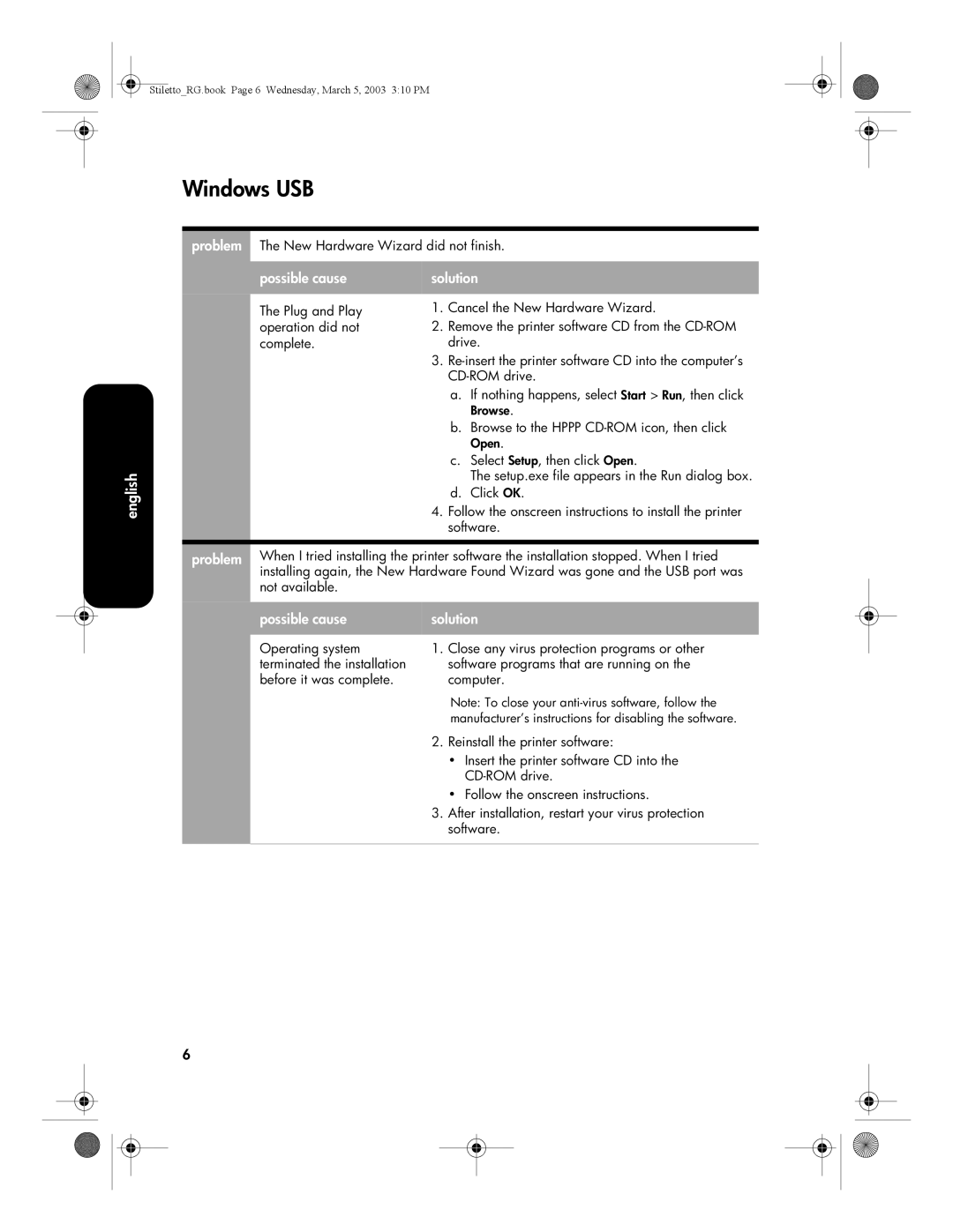 HP 3500 manual Windows USB 