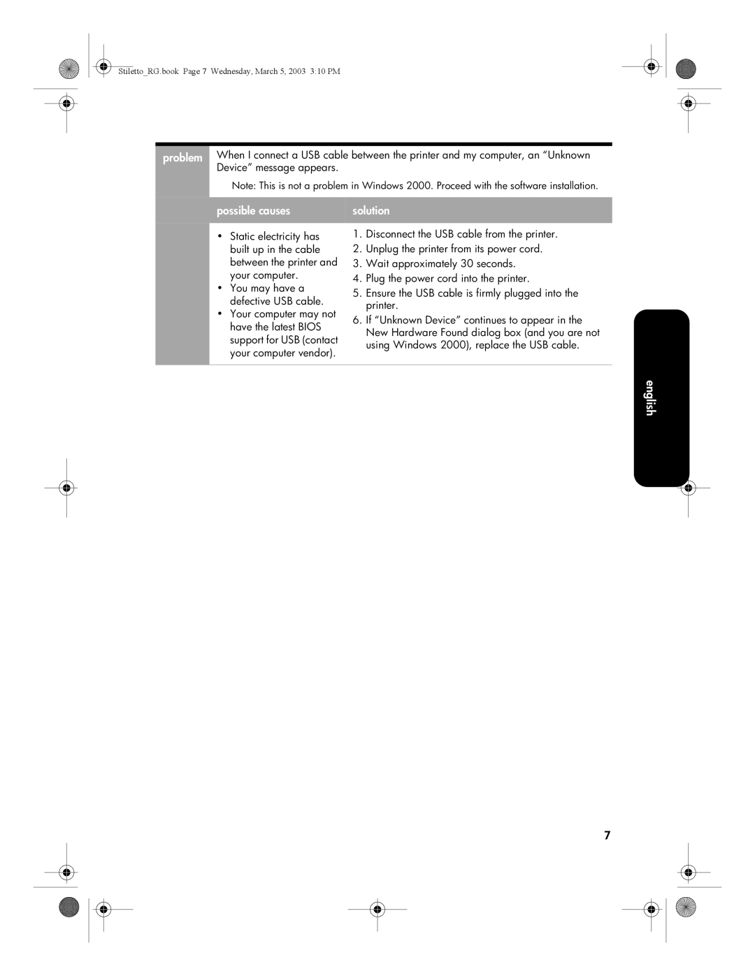 HP 3500 manual StilettoRG.book Page 7 Wednesday, March 5, 2003 310 PM 